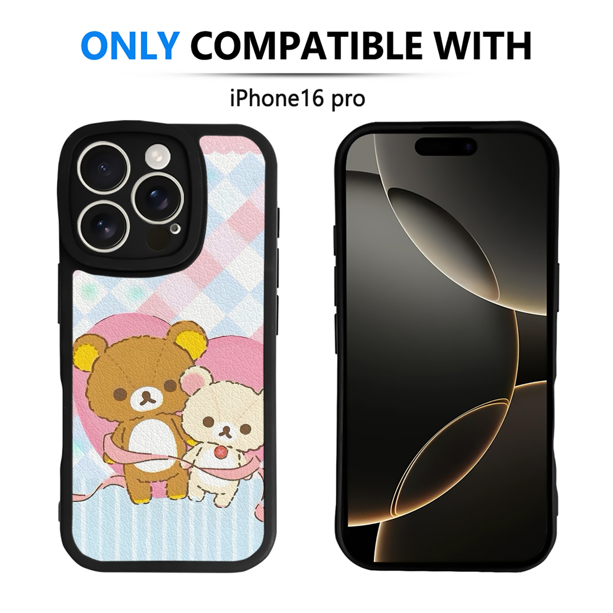（画像用） リラックマ リラックマ キイロイトリ Rilakkuma Korilakkuma Kiiroitori 【iPhone 16シリーズ対応】シリコンスマホケース（レザー調） 材質：シリコン